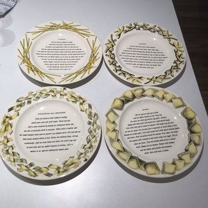 Homer Laughlin for invento NY 1969 recipe vintage dinner plates lot of four